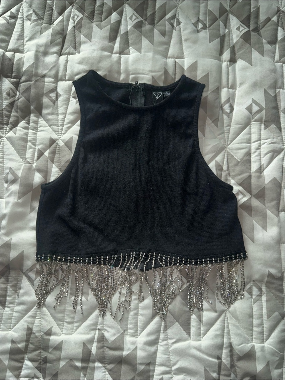 Windsor Rhinestone Fringe Tank Top